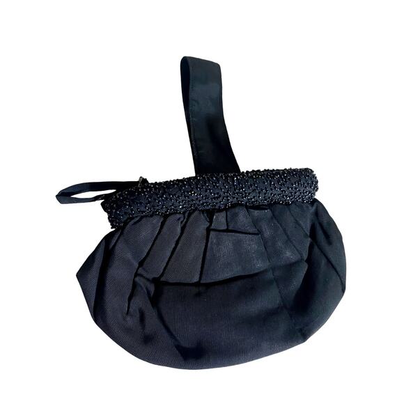 Evening Purse Handle Bag 6-8 Inches Black Zip Center Formal Holiday Party - Picture 5 of 10